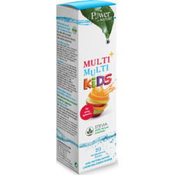Power Health - Multi+Multi kids stevia Πολυβιταμινούχο συμπλήρωμα διατροφής για παιδιά με στέβια & γεύση φράουλα - 20 αναβράζοντα δισκία