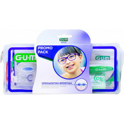 Sunstar - Gum ortho care kit Ορθοδοντική οδοντόβουρτσα (124) - 1τμχ & Προτεμαχισμένο κερί ortho (723) - 1τμχ & AftaClear gel (2400) - 2x2ml & Νήμα ortho 3 σε 1 (3220) - 5τμχ