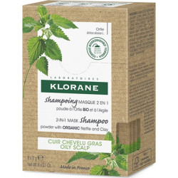 Klorane - 2 in 1 Mask shampoo oily scalp with nettle & clay Σαμπουάν μάσκα με βιολογική τσουκνίδα & άργιλο για λιπαρά μαλλιά - 8x3gr