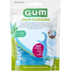 Sunstar - Gum easy flossers 890 cool mint waxed Οδοντικό νήμα σε διχάλες με γεύση μέντας - 50τμχ