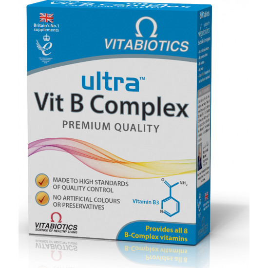 Vitabiotics - Ultra Vitamin B complex Συμπλήρωμα διατροφής με σύμπλεγμα Βιταμινών B - 60tabs
