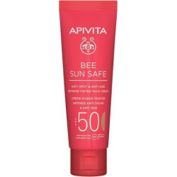 Apivita - Bee sun safe anti-spot & anti-age defense tinted face cream SPF50 Αντηλιακή κρέμα προσώπου κατά των πανάδων & των ρυτίδων με χρώμα - 50ml
