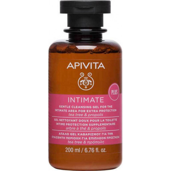 Apivita - Intimate  Plus Απαλό Gel Καθαρισμού για την Ευαίσθητη Περιοχή για Επιπλέον Προστασία με πρόπολη & tea tree - 200ml