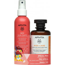 Apivita - Bee sun safe hydra sun kids lotion Ενυδατική αντηλιακή λοσιόν για παιδιά - 200ml & Kids care hair & body wash Παιδικό σαμπουάν & αφρόλουτρο - 250ml