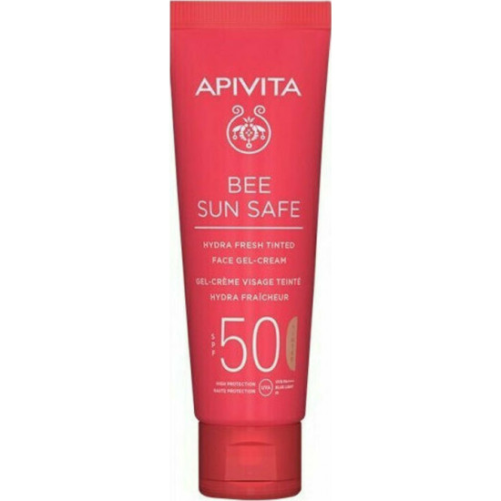 Apivita - Bee sun safe hydra fresh tinted face gel-cream SPF50 Ενυδατική αντηλιακή κρέμα-τζελ προσώπου με χρώμα - 50ml