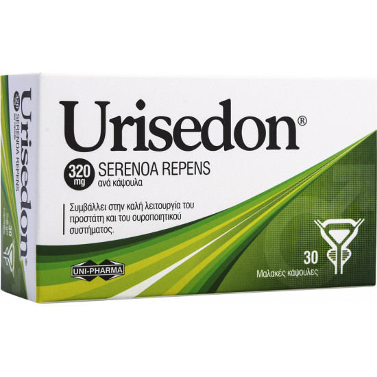 Uni-Pharma - Urisedon 320mg Συμπλήρωμα για την καλή λειτουργία του προστάτη & του ουροποιητικού συστήματος - 30 μαλακές κάψουλες