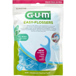 Sunstar - Gum easy flossers 890 cool mint waxed Οδοντικό νήμα σε διχάλες με γεύση μέντας - 90τμχ