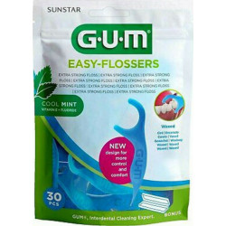 Sunstar - Gum 890 easy flossers Οδοντικό νήμα με φθόριο & Βιταμίνη Ε με γεύση δροσερής μέντας - 30τμχ
