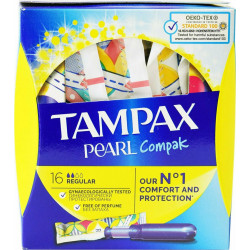 Tampax - Pearl compak regular Ταμπόν υψηλής απορροφητικότητας - 16τμχ