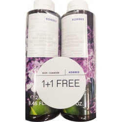 Korres - Renewing body cleanser lilac Αφρόλουτρο με άρωμα Πασχαλιάς - 2x250ml (1&1 Δώρο)