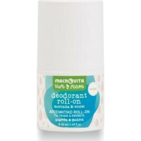 Macrovita - Kids & teens deodorant roll-on Αποσμητικό για παιδιά & εφήβους με μορίνδα & βιολέτα - 50ml