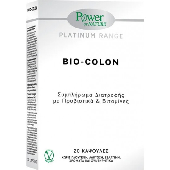 Power Health - Platinum range bio-colon Συμπλήρωμα διατροφής με προβιοτικά & βιταμίνες - 20caps