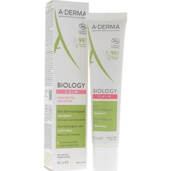 A-Derma - Biology calm dermatological soothing care Δερματολογική καταπραϋντική φροντίδα για το αντιδραστικό δέρμα - 40ml A-Derma - Biology calm dermatological soothing care Δερματολογική καταπραϋντική φροντίδα για το αντιδραστικό δέρμα - 40ml