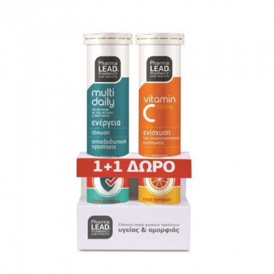 PharmaLead - Multi Daily Πολυβιταμίνη με Ρόδι Μέταλλα & Ιχνοστοιχεία - 20 αναβρ. δισκία & Δώρο Βιταμίνη C 1000mg - 20 αναβρ. δισκία
