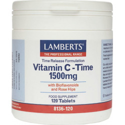 Lamberts - Vitamin C Time Release Βιταμίνη C Μεγάλης Διάρκειας 1500mg - 120tabs