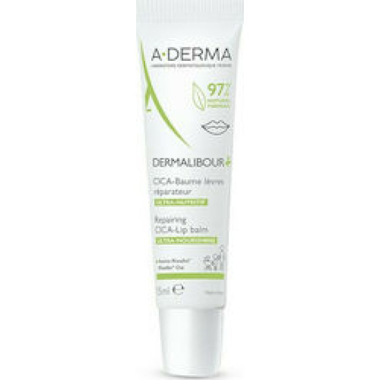A-Derma - Dermalibour + Repairing Cica-Lip Balm Βάλσαμο Χειλιών για Σκασμένα & Ξηρά Χείλη - 15ml