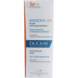 DUCRAY - Keracnyl UV Anti-Blemish Fluid Λεπτόρρευστη Αντηλιακή Κρέμα Υψηλής Προστασίας για Δέρμα με Τάση Ακμής - 50ml
