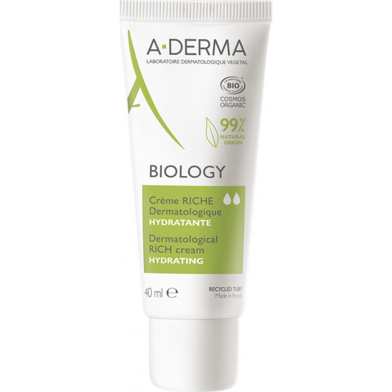 A-Derma - Biology Dermatological Rich Cream Hydrating Ενυδατική Κρέμα Με Πλούσια Υφή - 40ml
