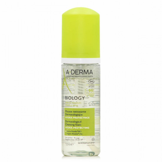 A-Derma - Biology Hydra-Protective Dermatological Cleansing Foam Ενυδατικός Αφρός Καθαρισμού Για Ευαίσθητες Επιδερμίδες - 150ml
