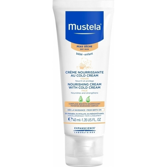 Mustela - Bebe Nourishing Cream With Cold Cream Κρέμα Ενυδάτωσης Προσώπου για Ξηρό Δέρμα - 40ml