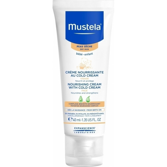 Mustela - Bebe Nourishing Cream With Cold Cream Κρέμα Ενυδάτωσης Προσώπου για Ξηρό Δέρμα - 40ml