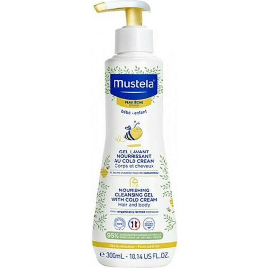 Mustela - Nourishing Cleansing Baby Cold Cream Αφρόλουτρο για το Ευαίσθητο και Ξηρό Δέρμα του Μωρού - 300ml