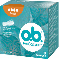 O.B. - Ταμπόν ProComfort Curved Grooves για Αυξημένη Ροή - 8pcs