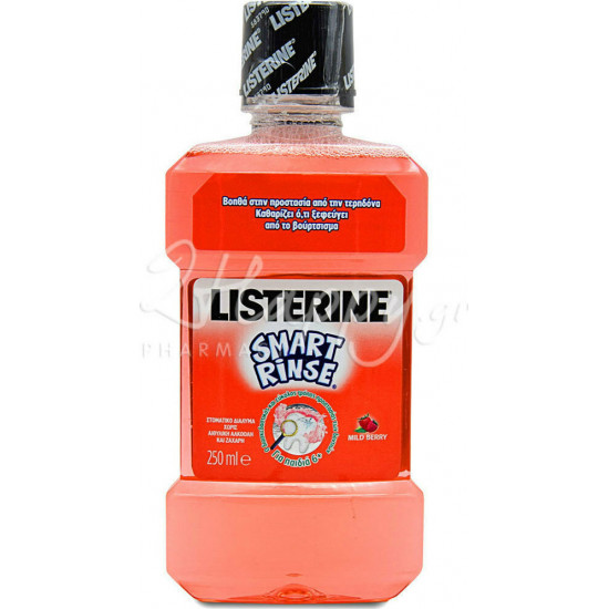 Listerine - Στοματικό Διάλυμα Smart Rinse με Γεύση Mild Berry για 6+ χρονών - 250ml