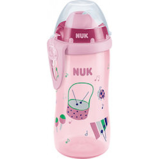 NUK - Παγουράκι Flexi Cup με Καλαμάκι Soft 12m+ - 300ml - Ροζ