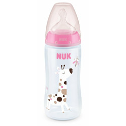 Nuk - First Choice Τemperature Control Πλαστικό Μπιμπερό Κατά των Κολικών με Θηλή Σιλικόνης και Ενσωματωμένο Δείκτη Ελέγχου Θερμοκρασίας για 6-18 μηνών - 300ml
