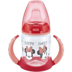 Nuk - First Choice Learner Bottle Disney Εκπαιδευτικό μπιμπερό σιλικόνης με 2 λαβές & μαλακό ρύγχος 6-18 μηνών (Minnie) - 150ml