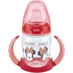 Nuk - First Choice Learner Bottle Disney Εκπαιδευτικό μπιμπερό σιλικόνης με 2 λαβές & μαλακό ρύγχος 6-18 μηνών (Minnie) - 150ml