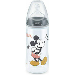 Nuk - First choice+ Disney Mickey Mouse Πλαστικό μπιμπερό πολυπροπυλενίου με θηλή σιλικόνης 6-18 μηνών (Γκρι) - 300ml