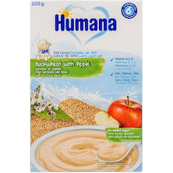 Humana - Βρεφική Κρέμα με Φαγόπυρο & Μήλο 6m+ χωρίς Γλουτένη - 200gr