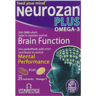 Vitabiotics - Neurozan Plus Omega- 3 Συμπλήρωμα Διατροφής που Ενισχύει την Εγκεφαλική Λειτουργία - 28 δισκία & 28 κάψουλες