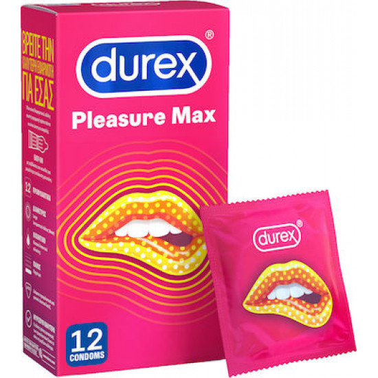 Durex - Pleasuremax with dots and ribs Προφυλακτικά με ραβδώσεις & κουκίδες - 12 τεμάχια