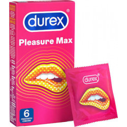 Durex - Pleasuremax Προφυλακτικά με ραβδώσεις & κουκίδες - 6 τεμάχια