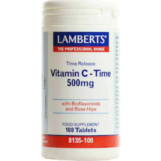 Lamberts - Vitamin C time release 500mg Συμπλήρωμα διατροφής βιταμίνης C ελεγχόμενης αποδέσμευσης - 100tabs