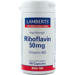 Lamberts - Riboflavin(Vit B2) 50mg Ριβοφλαβίνη - 100 κάψουλες