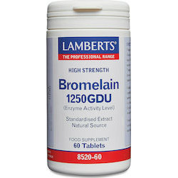 Lamberts - Bromelain 1250GDU 500mg Συμπλήρωμα διατροφής με μπρομελαϊνη - 60 ταμπλέτες