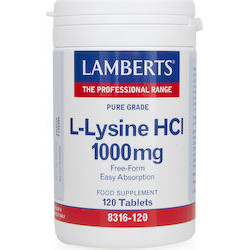 Lamberts - L-Lysine HCL 1000mg - 120 ταμπλέτες