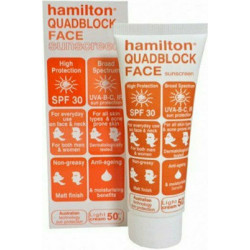 Hamilton - Quadblock Face SPF30 Non Greasy Sunscreen Light Cream Αντηλιακή Κρέμα Προσώπου - 50gr
