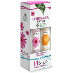 Power Health - Echinacea Extra με στέβια 24 αναβράζοντα δισκία & ΔΩΡΟ Βιταμίνη C 500mg - 20 αναβράζοντα δισκία