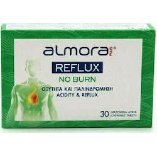 Elpen- Almora Plus Reflux No Burn Μασώμενα Δισκία για την Γαστροοισοφαγική Οξύτητα & την Παλινδρόμηση - 30 Δισκία