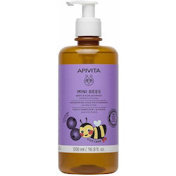 Apivita - Mini Bees Gentle Kids Shampoo Blueberry & Honey, Απαλό Σαμπουάν για Παιδιά Μύρτιλο & Μέλι - 500ml