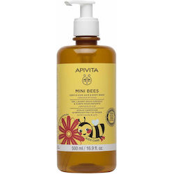 Apivita - Mini Bees Kids Hair & Body Wash Απαλό Σαμπουάν & Αφρόλουτρο για Παιδιά με Καλέντουλα & Μέλι - 500ml