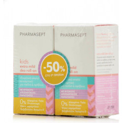Pharmasept - Kids Extra Mild Αποσμητικό σε Roll-On Χωρίς Αλουμίνιο - 2x50ml