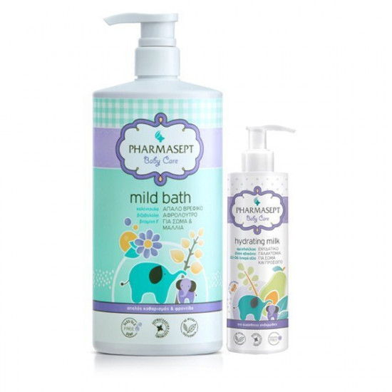 Pharmasept - Baby Care Promo Mild Bath Βρεφικό Αφρόλουτρο - 1lt & Hydrating Milk Βρεφικό Ενυδατικό Γαλάκτωμα - 250ml