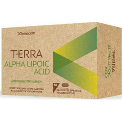 Genecom - Terra Alpha Lipoic Acid Συμπλήρωμα Διατροφής με Άλφα Λιποϊκό Οξύ για Αντιοξειδωτική δράση - 30tabs