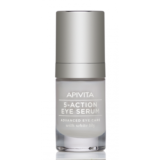 Apivita - 5 Action Eye Serum Ορός εντατικής φροντίδας για τα μάτια με λευκό κρίνο - 15ml